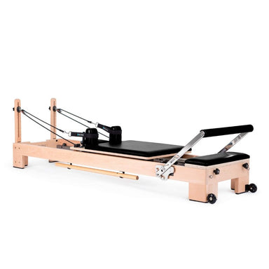 elina pilates wooden reformer lignum diagonal view black