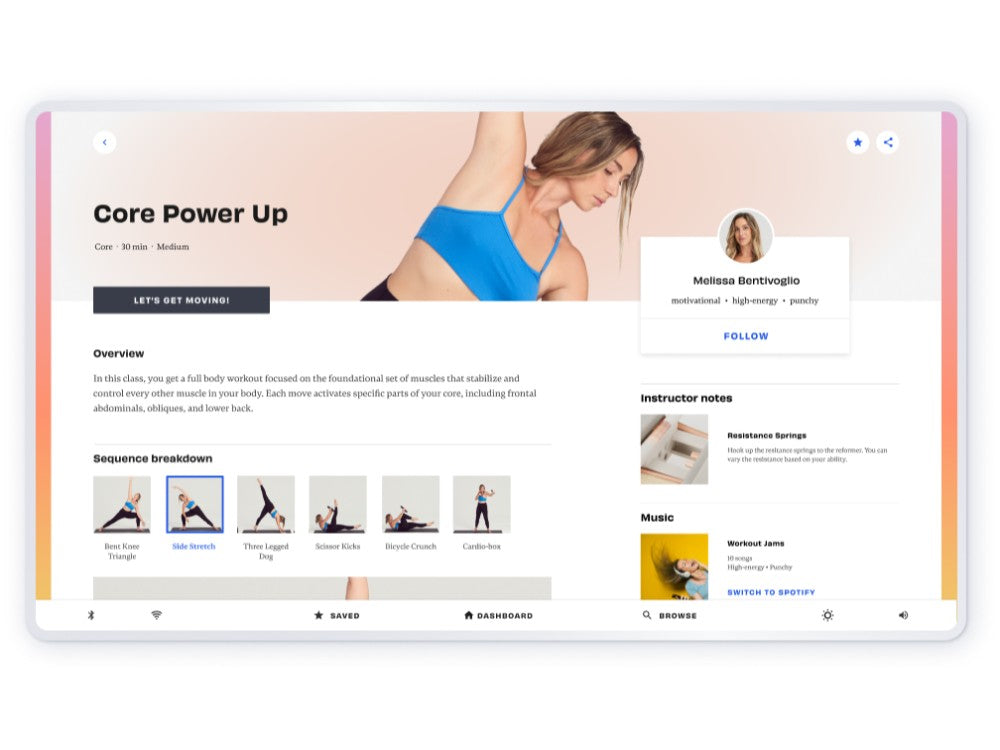 frame fitness pilates reformer app view screen classes melissa trainer