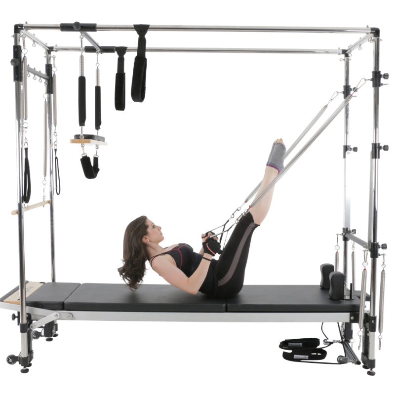 Align-Pilates C8-Pro Cadillac-Reformer Combo Trapeze Springs Model Side View White Background