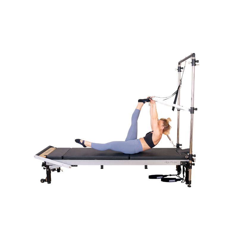 Products Align-Pilates C8-Pro Pilates Reformer With Half Cadillac side view white background