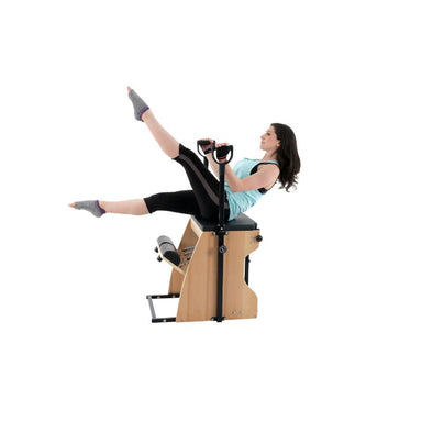 Align-Pilates Combo Chair With Model With Legs Up