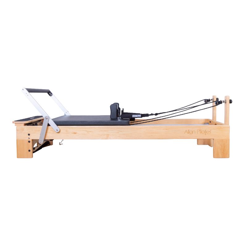 Align-Pilates M8-Pro RC Maple Wood Studio Reformer side view white background