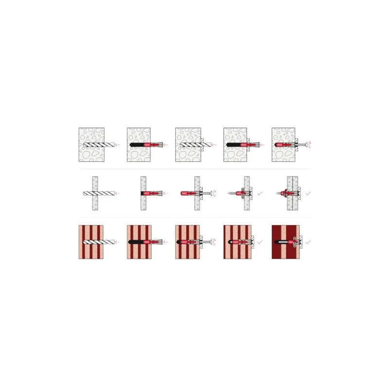 BenchK KM4 Fischer Expansion Plugs and Screws 4 pcs for wood swedish ladder how it works