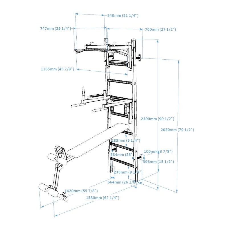 Swedish best sale ladder dimensions