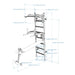 BenchK Swedish Ladder 233W With Bench Rack and Dip Bar in White Dimensions