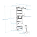 BenchK Swedish Ladder 733W with Bench Rack and Dip Bar in White dimensions