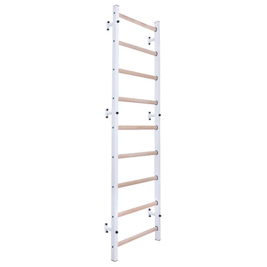 BenchK Swedish Ladder Steel and Beech Wood White 700W with background