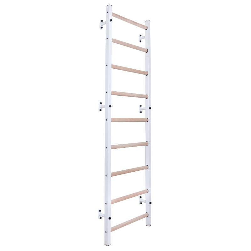 BenchK Swedish Ladder Steel and Beech Wood White 700W with background