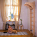 BenchK Wood Swedish Ladder with Pull Up Bar In Child Room