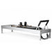 Elina Pilates Classic Aluminum Reformer black upholstery diagonal view white background