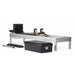 Elina Pilates Classic Aluminum Reformer black upholstery with sitting box diagonal view white background