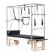 Elina Pilates Elite Cadillac Reformer Full Trapeze Black upholstery diagonal white background