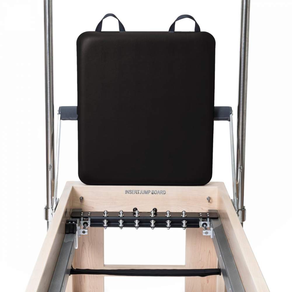 Elina Pilates Elite Cadillac Reformer black upholstery jumpboard