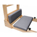 Elina Pilates Elite Ladder Barrel with Wooden Base grey upholstery padding close-up