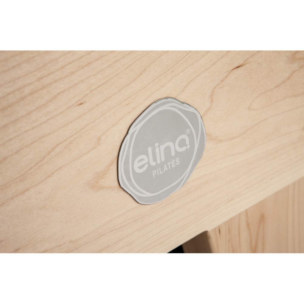 Elina Pilates elite wood reformer for pilates logo close up